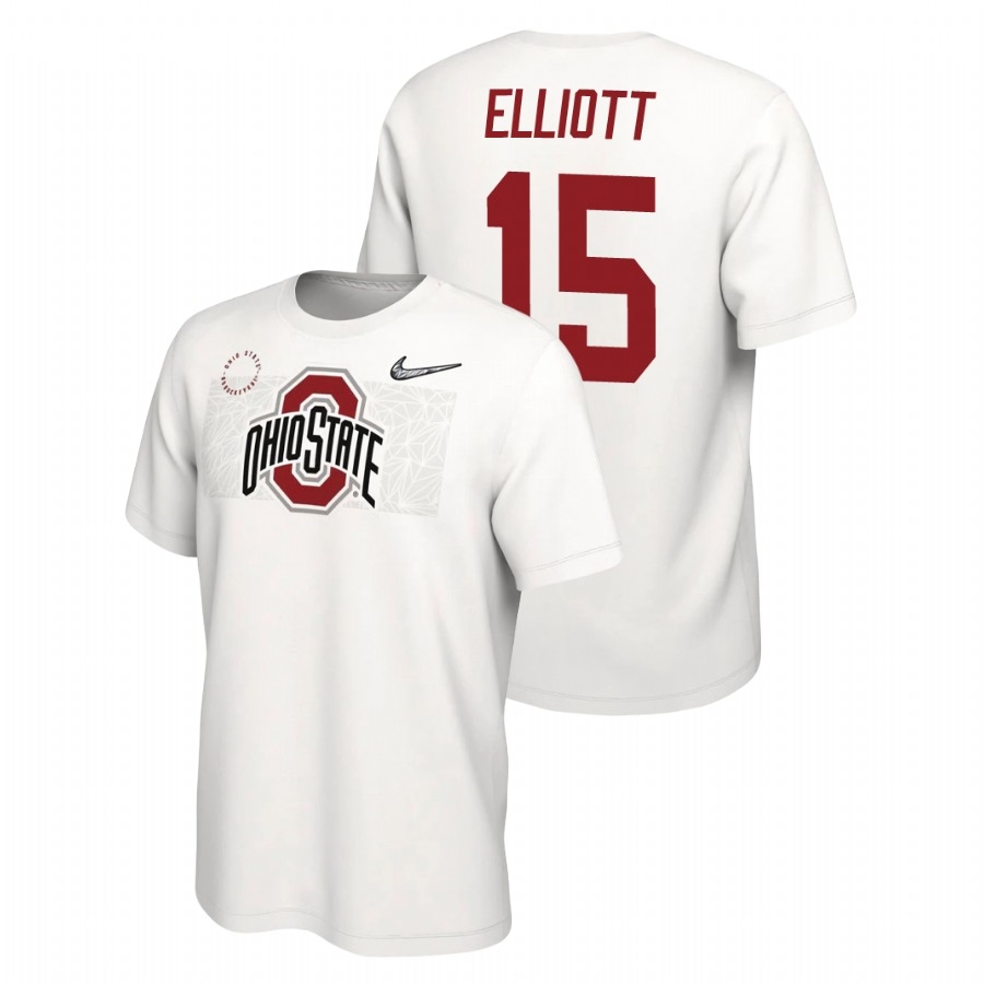 Ohio State Buckeyes Men's NCAA Ezekiel Elliott #15 White Nike Playoff College Football T-Shirt ISE7749LY